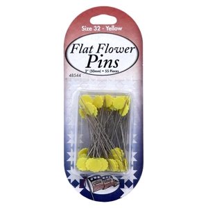 Sullivans Flat Flower Pins Yellow 55 pcs