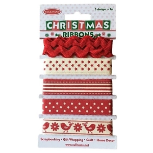 Sullivans Christmas Ribbon Red 5 x 1m