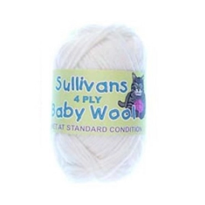 Sullivans 4ply Baby Yarn White 25g