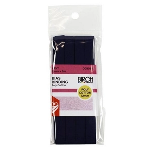Birch Bias Binding Poly/Cotton 12mm Navy