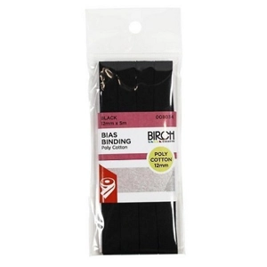 Birch Bias Binding Poly/Cotton 12mm Black