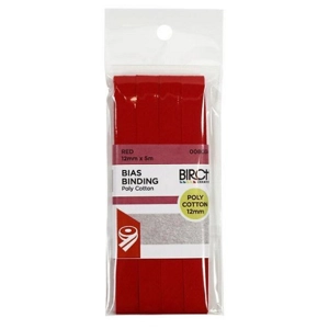 Birch Bias Binding Poly/Cotton 12mm Red