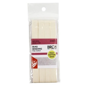 Birch Bias Binding Poly/Cotton 12mm Natural
