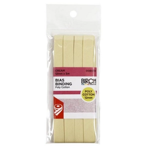 Birch Bias Binding Poly/Cotton 12mm Cream