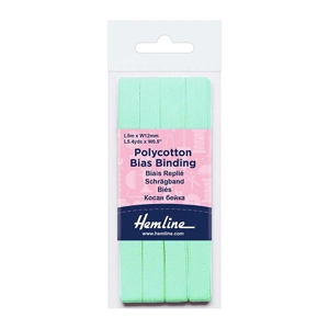Hemline Bias Binding Poly/Cotton 12mm Aqua
