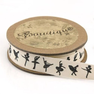 Bowtique Cotton Ribbon 15mm x 5m Ballerinas