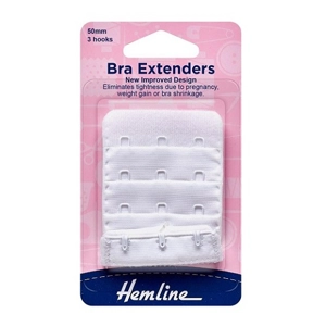 Hemline Bra Extender 3 hook 50mm White