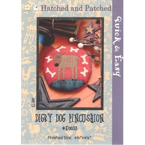 Hatched and Patched Digby Dog Pincushion