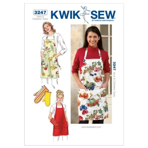 Kwik Sew K3247 Adults Childrens Apron and Oven Mitt