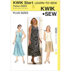 Womens top and skirt sewing pattern cover.