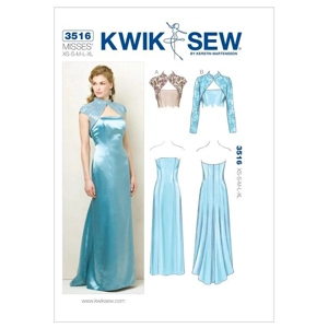 Kwik Sew K3516 Misses Strapless Dress and Bolero Jackets