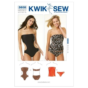 Kwik Sew K3608 Misses Strapless Swimsuits