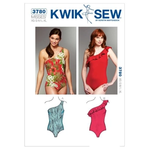 Kwik Sew K3780 Misses One Shoulder Swimsuits