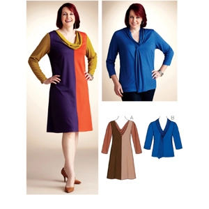 Womens dress and top sewing pattern cover.