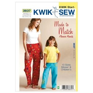 Kwik Sew K3837 Misses Girls Fleece Sleep Pants