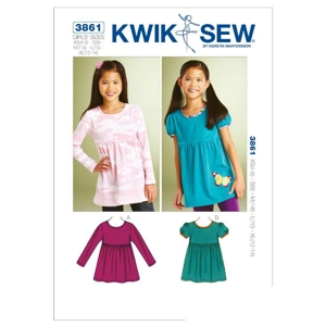 Kwik Sew K3861 Girls Butterfly Applique Top