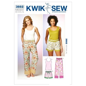 Kwik Sew K3882 Misses Drawstring Pants Shorts and Top