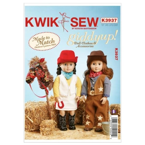 Kwik Sew K3937 Dolls Cowgirl Outfits and Accessories