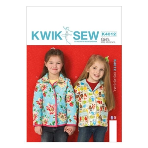 Sewing pattern cover showing girls collared jackets.