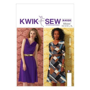 Kwik Sew K4026 Misses Drape Neck Dresses