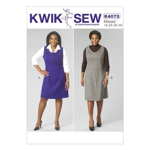 Womens pinafore sewing pattern cover.
