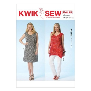 Womens dress, tunic and pants sewing pattern cover.