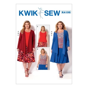 Kwik Sew K4199 Womens Jacket Top and Gored Skirt