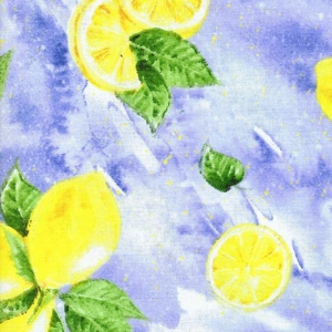Lemons Blue Fabric 110cm x 25cm