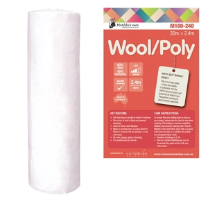Matilda's own Wool/Poly Batting 240cm x 25cm