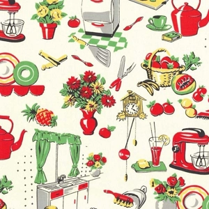Michael Miller Fabric Fifties Kitchen 112cm x 25cm