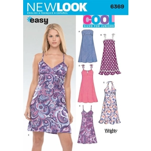 New Look sleeveless dress pattern for junior sizes.