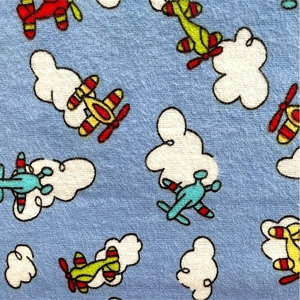 Planes and Clouds Flannelette Fabric