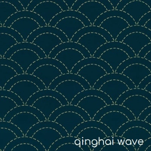 Sashiko Fabric Panel Qinghai Wave