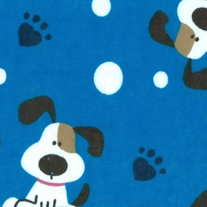 Spot Dogs Flannelette Fabric