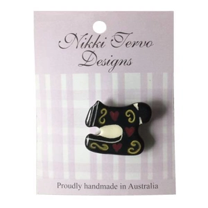 Handmade Ceramic Sewing Machine Brooch
