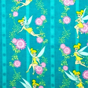 Tinkerbell Floral Flannelette Fabric