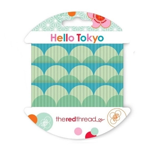 Hello Tokyo Printed Grosgrain Ribbon Green