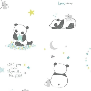 Wide Awake Pandas Flannelette Fabric
