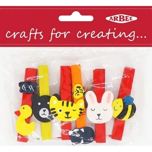 Arbee Craft Wood Pegs Animals 6pk