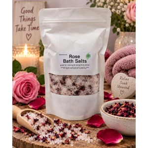 Bath Salts with Rose Petals and Oils