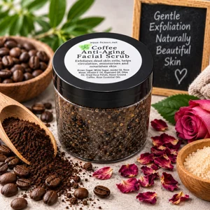 Anti-Aging Facial Scrub with Coffee & Rosehip