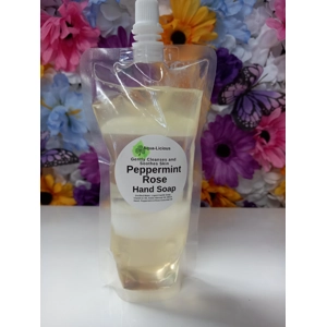 Liquid Hand Soap with Peppermint & Rose