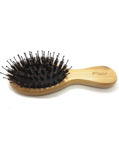 Flair Bamboo Boar Bristle Nylon Mix Detangling Hair Brush (Mini) Travel Size