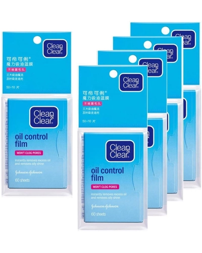 Oil Control Film Blotting Paper, Clean & Clear Oil-absorbing Sheets, 60 Sheets (ThickPack of 5)