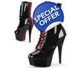 Ankle Boots - Black/ Red