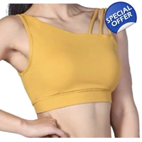 Strap Crop Sports Bra - Yellow