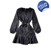 Layered Dress with Long Sleeves -..