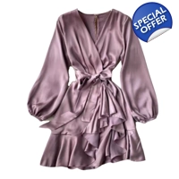 Layered Dress with Long Sleeves -..