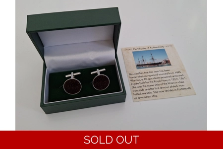 Sterling silver cufflinks in HMS Warrior  Ekki