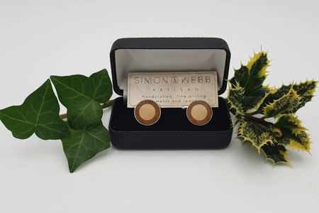 Silver plated cufflinks in 'The Holly and the Ivy' Silver plated cufflinks in 'The Holly and the Ivy'